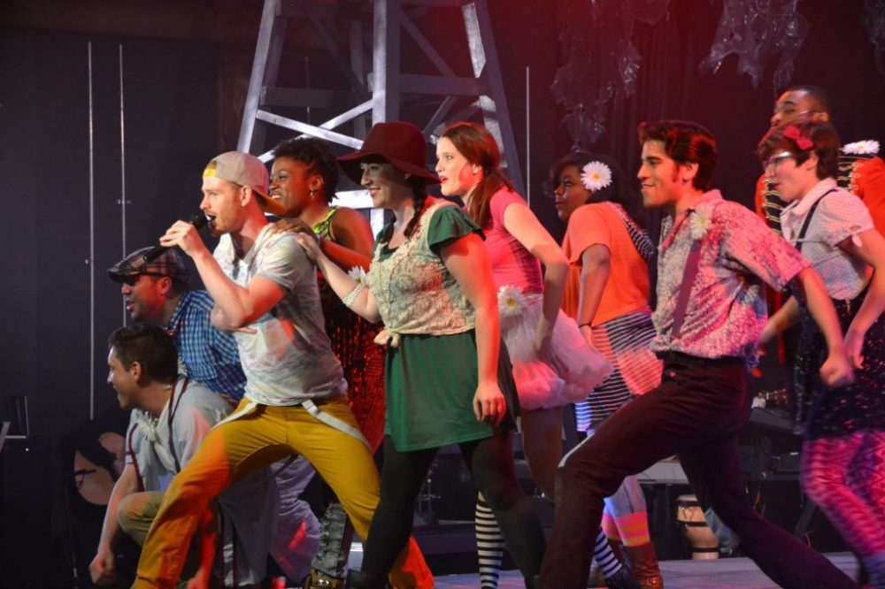 Performing "We Beseech Thee" in Godspell at Trustus Theatre